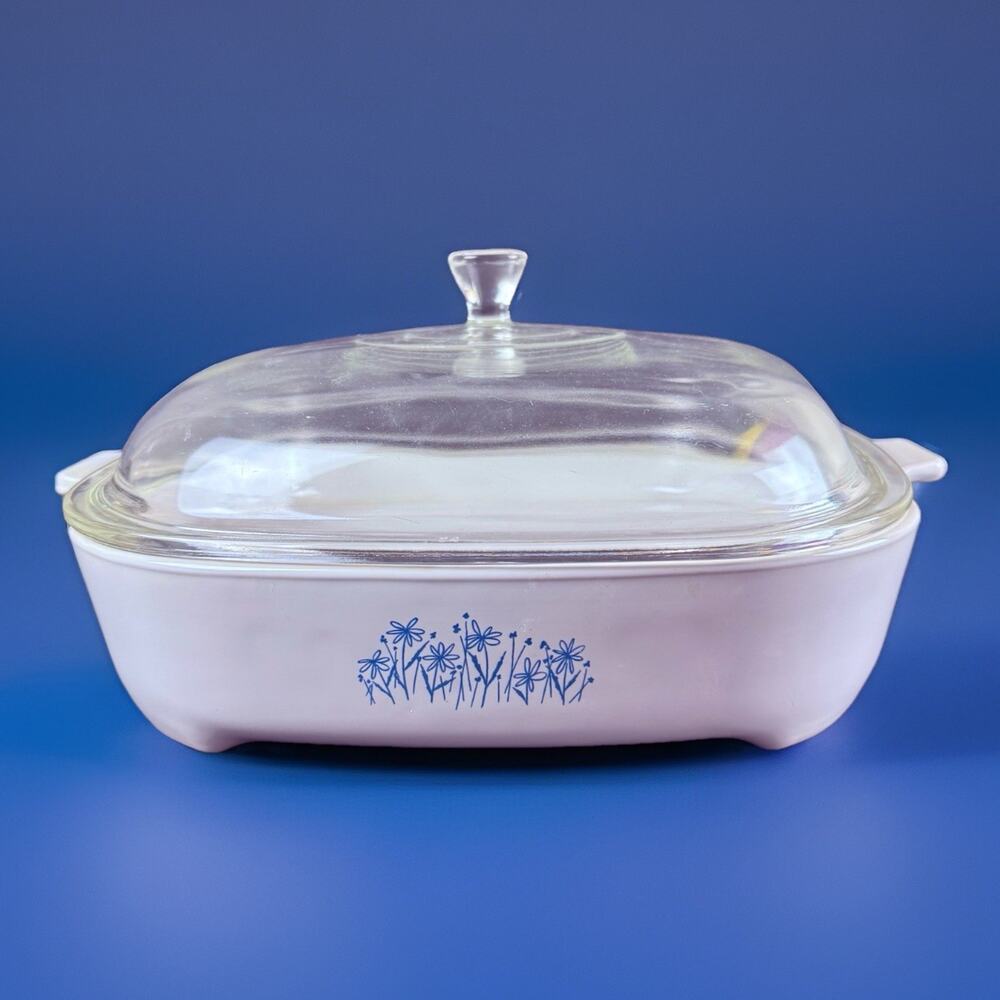 Corning Ware MW-16 Blue Daisy Microwave Browning Dish Lid Model 8467320 Sears